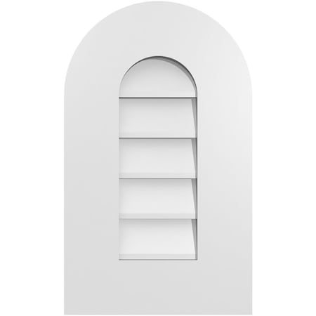 Ekena Millwork Round Top Surface Mount PVC Gable Vent: Non-Functional, w/ 3-1/2"W x 1"P Standard Frame, 12"W x 20"H GVPRT12X2001SN